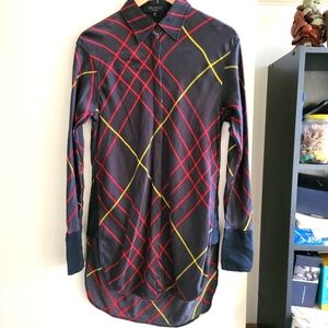 Rag & Bone Silk Shirt with Red and Yellow Accents